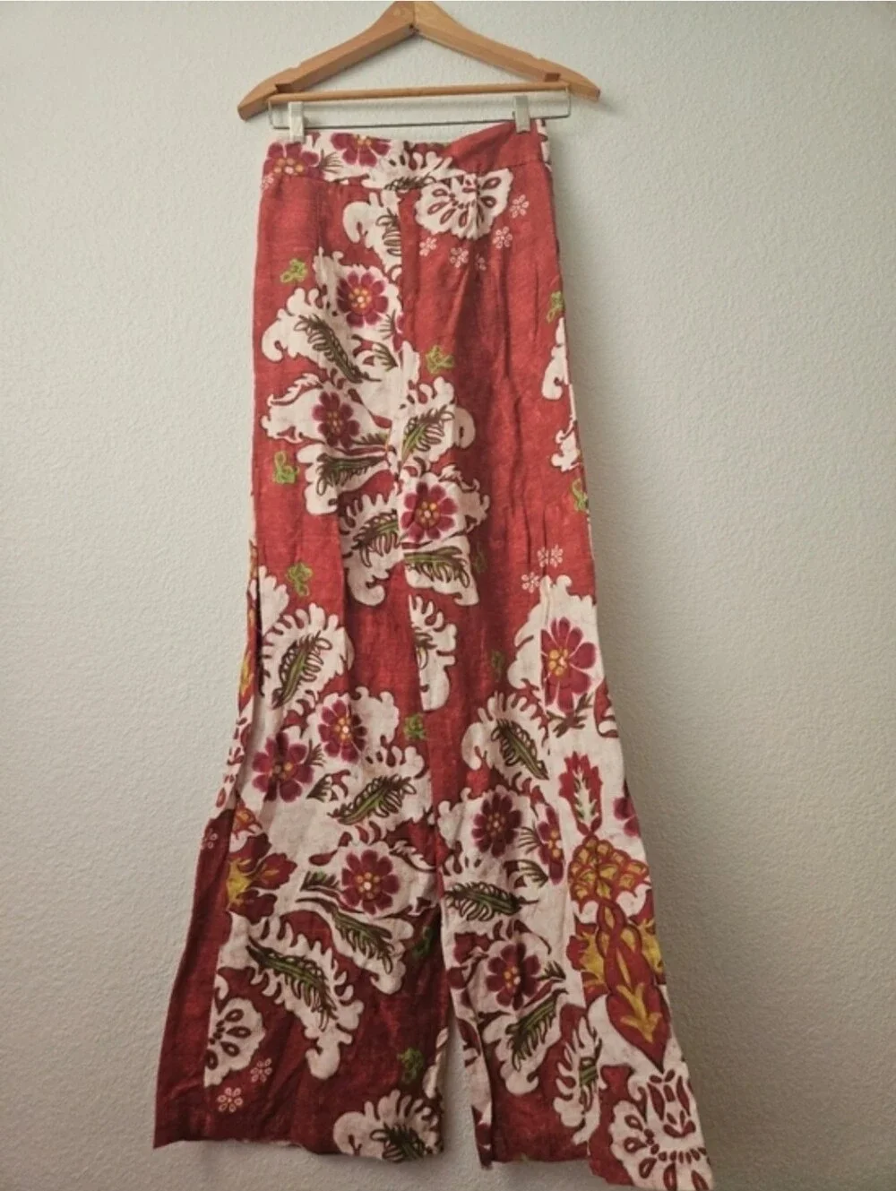 zara linen floral wide lsg pants . xsmall